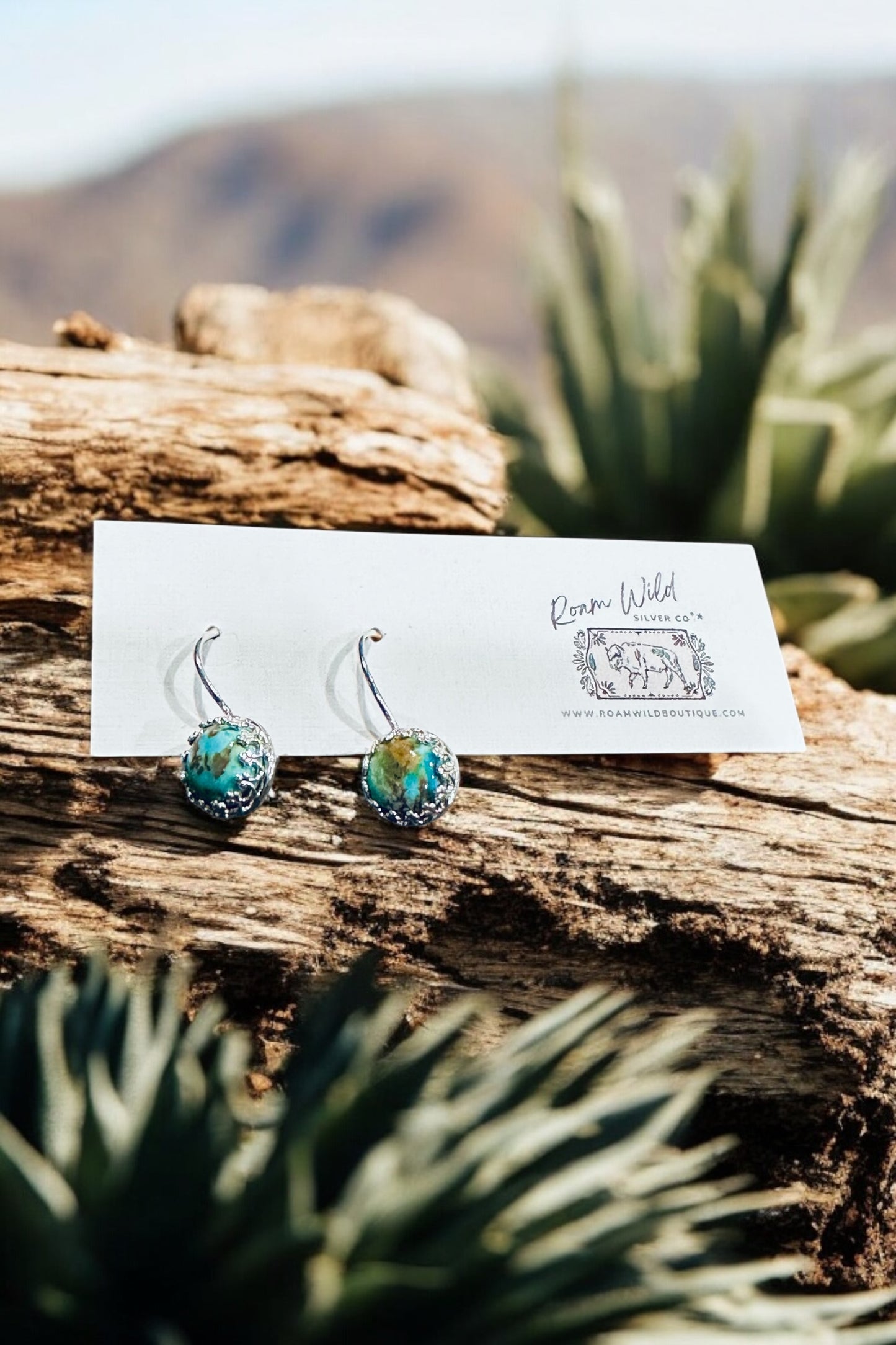 Cactus 🌵 Lace Drop Turquoise Earrings