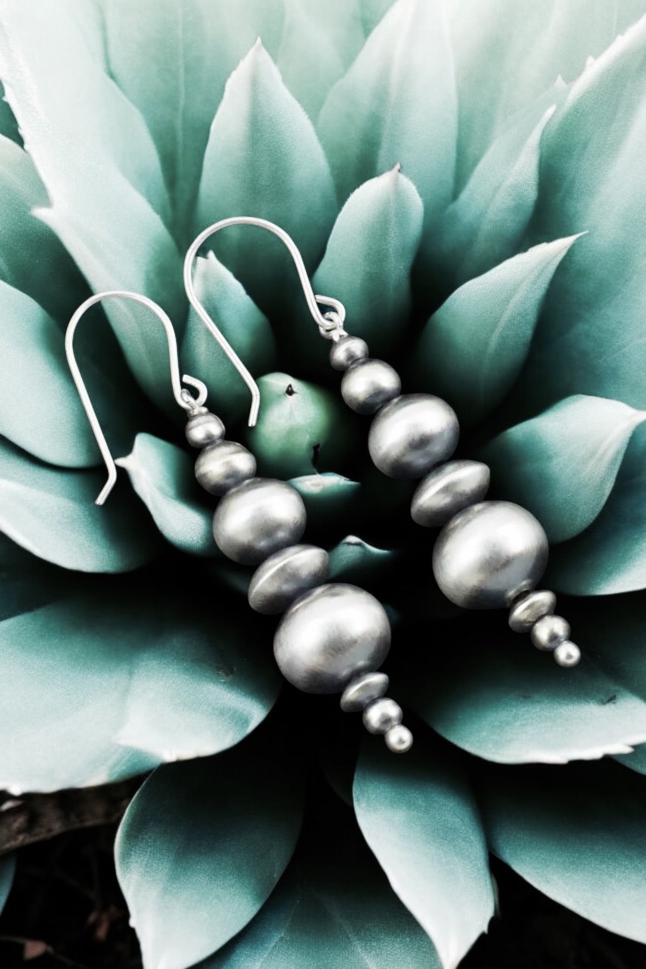 Sterling Silver Navajo Pearl Earrings - Artist Dorinda Mariano