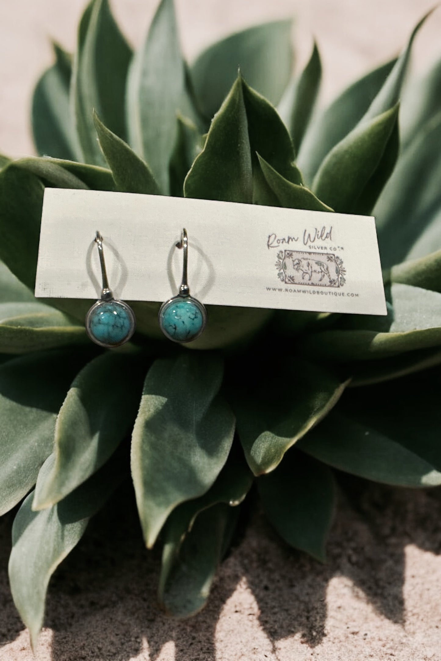 Kingman Turquoise Drop Earrings 8mm