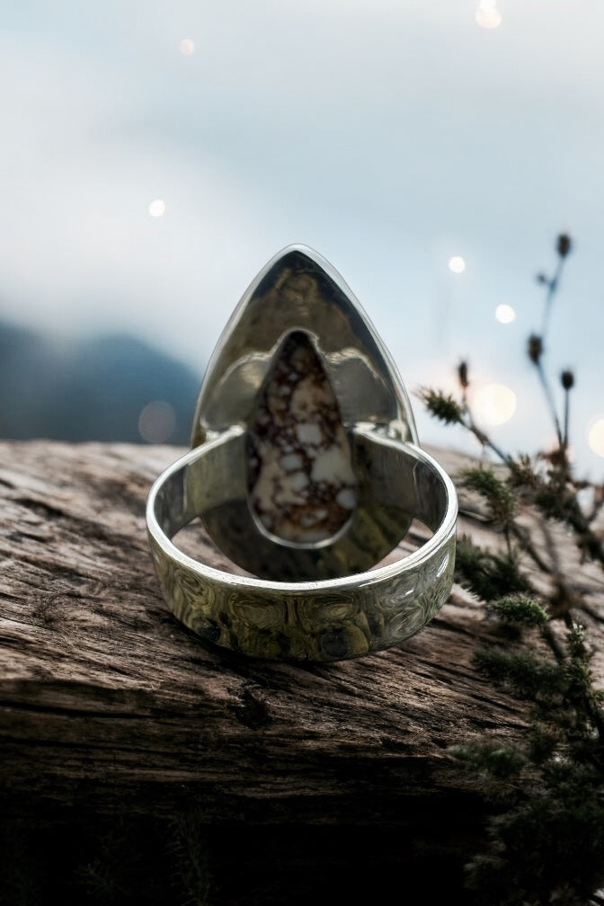 🌿✨Bold. Natural. Unapologetically Unique. Wild Horse and Sterling Silver Statement Ring - Size 8🌿✨