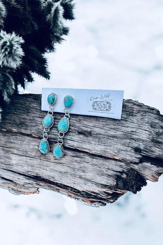 🌙🌿 Desert Drift Dangles – Sonoran Turquoise & Sterling Silver Earrings 🌿🌙