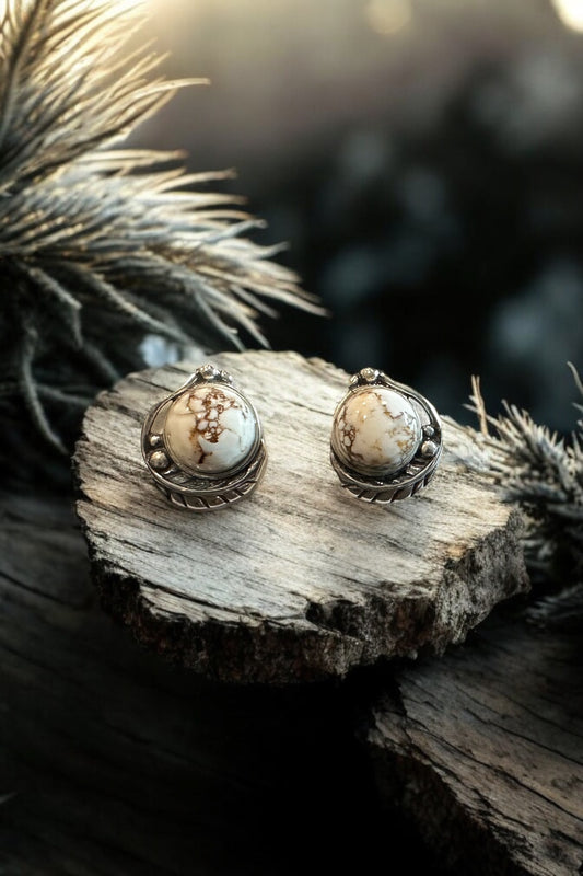 🪶Feathered Wild Horse Stud Earrings | Sterling Silver