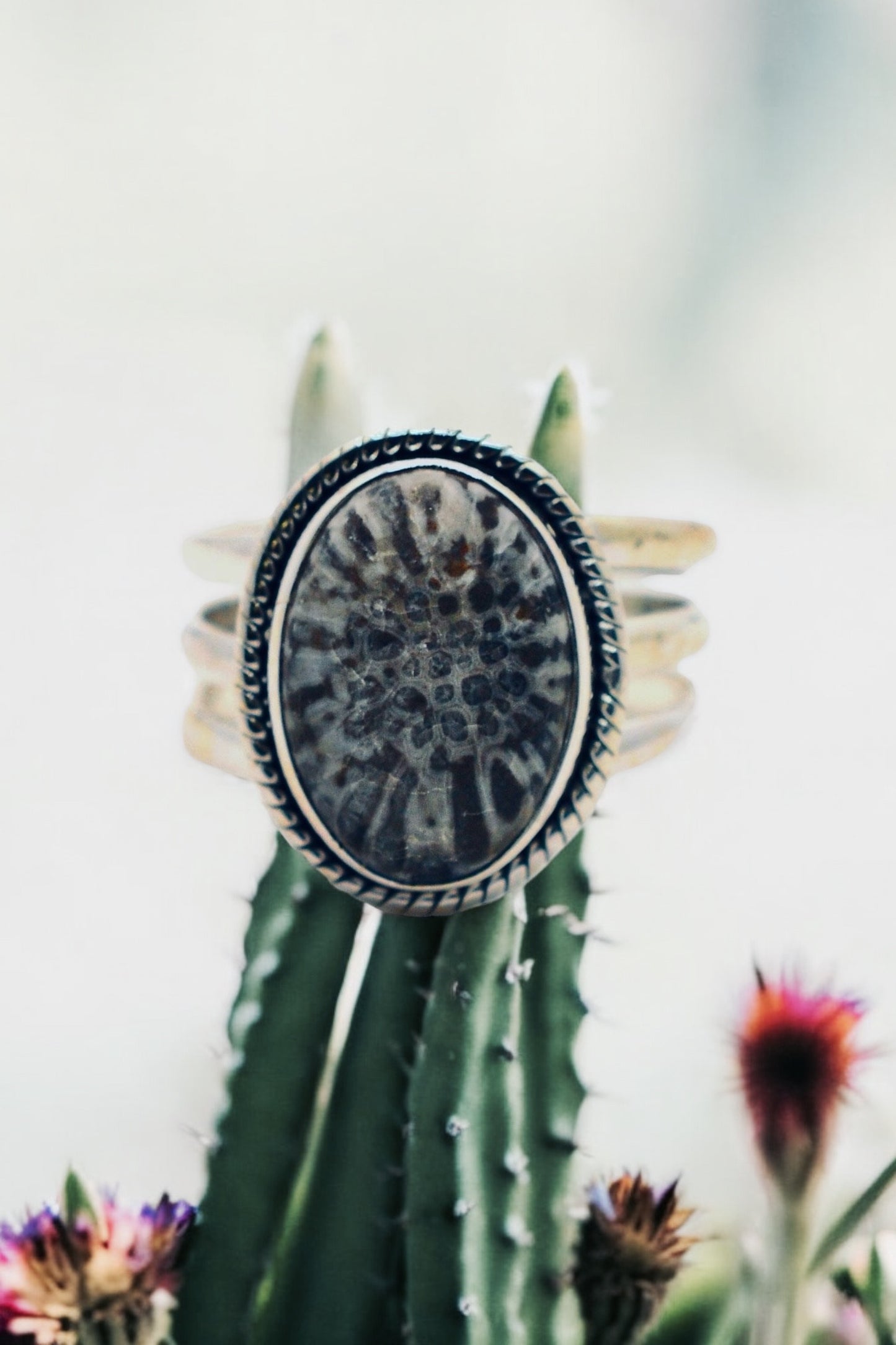 The 'Ellis" Sterling Silver & Jasper Ring | Size 9